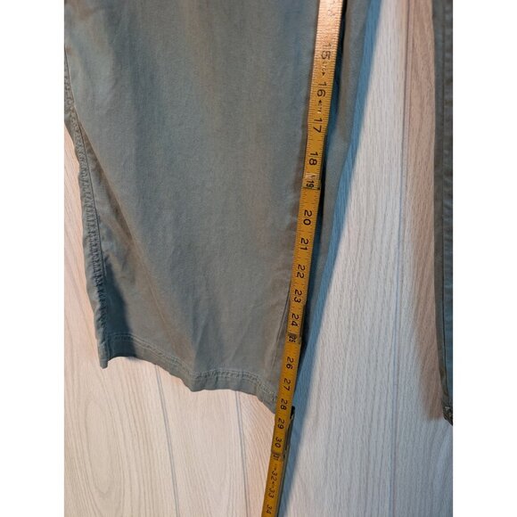 American Eagle Olive Green Cargo Pants Mid-Rise Baggy Wide Leg Stretch Casual 4 - Picture 11 of 11